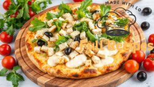 chicken crust caesar salad pizza